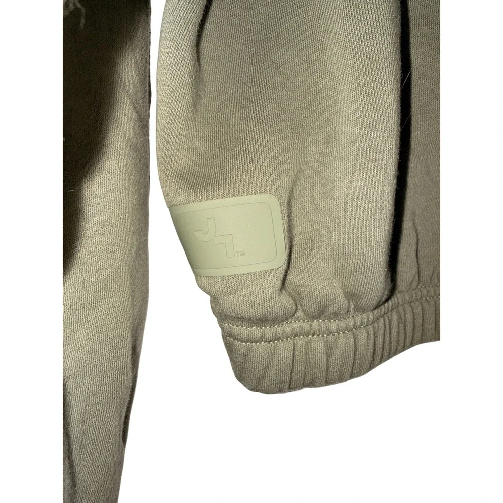 JoyLab Womens Olive Green Cropped Crewneck Sweatshirt Elastic Hem Size M - Picture 6 of 11